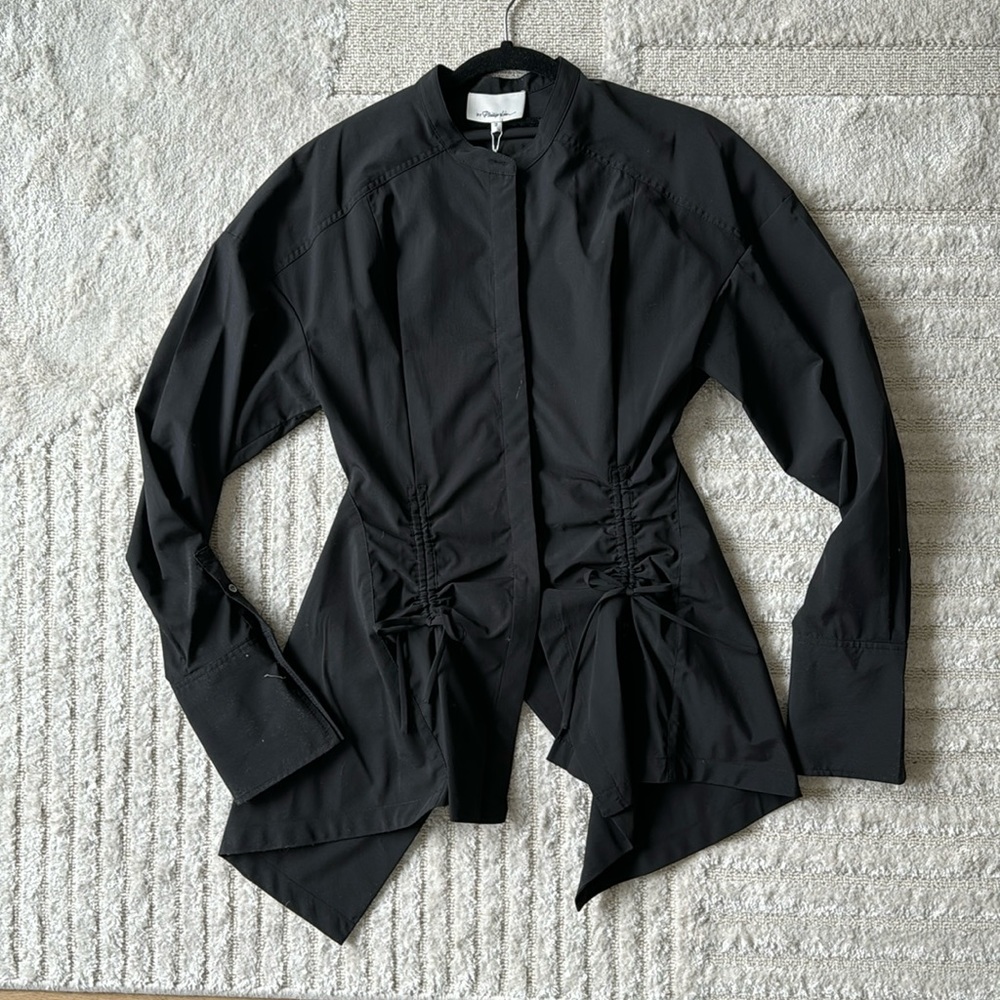 3.1 Phillip Lim LS Band Collar Open Back Shirt